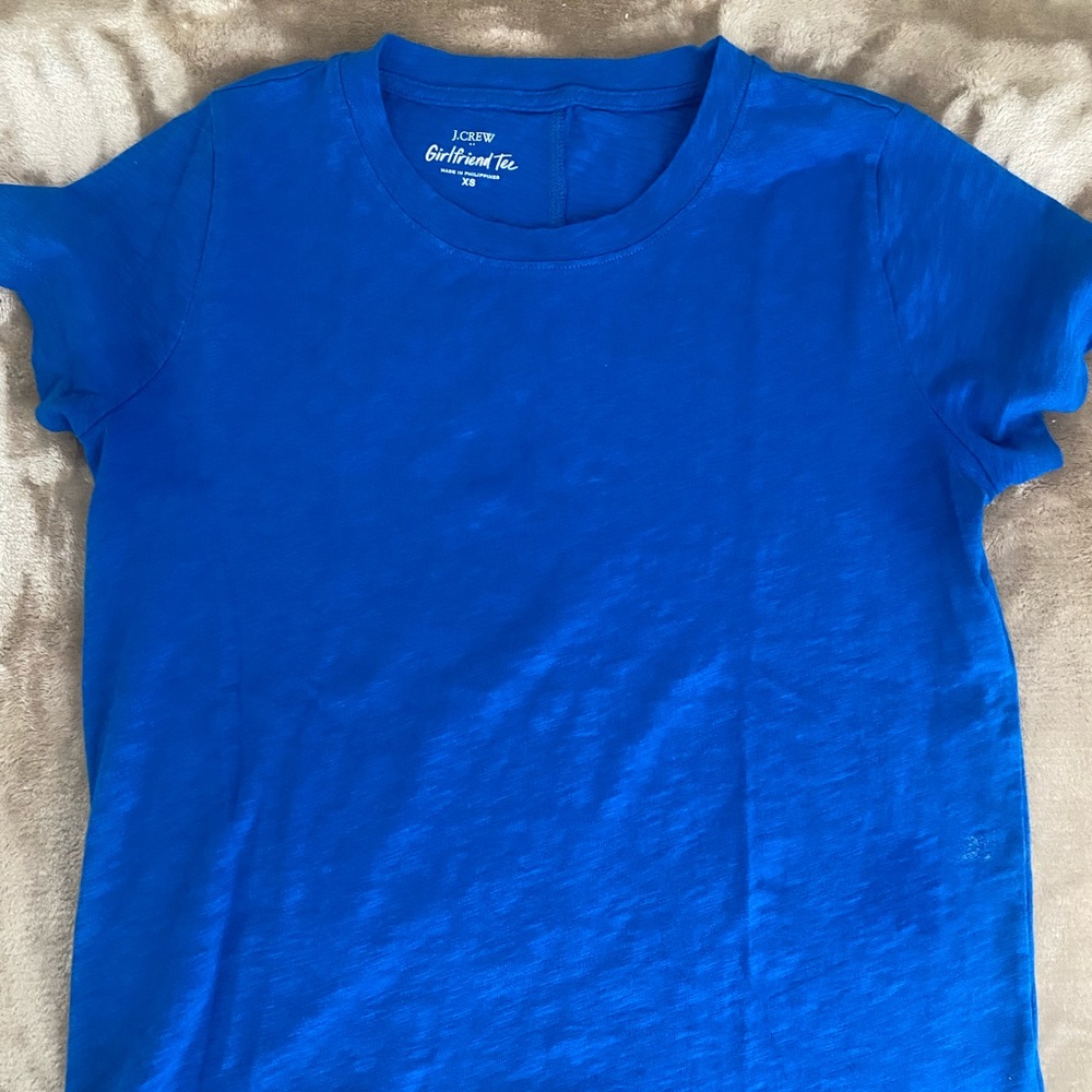 J Crew Blue Girlfriend Tee